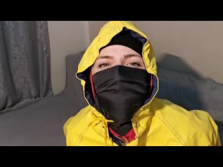 gag talk in raincoat